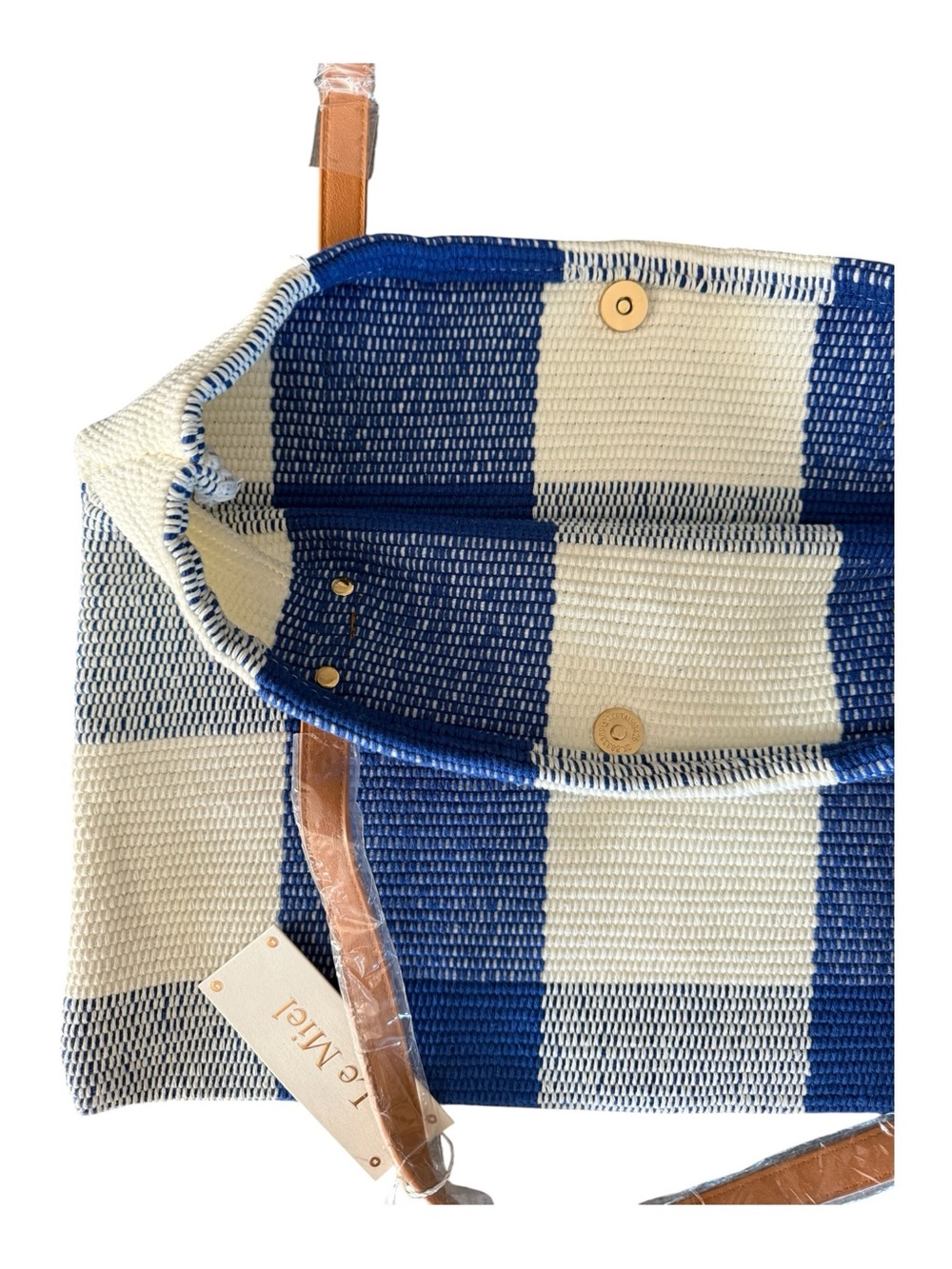 3 Woven Patterned Tote Bags New Cloth Woven Snap Closure - Multi Patterns - Picture 6 of 10